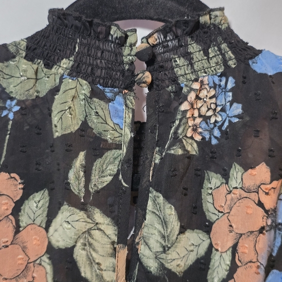 NWT Torrid Midi Clip Dot Mock Neck A-Line Dress Dark Floral Midi Dress, sz 2X - Picture 8 of 13